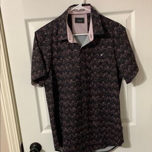 7 diamonds black and light purple Casual Button Down Shirt